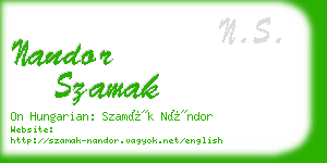 nandor szamak business card